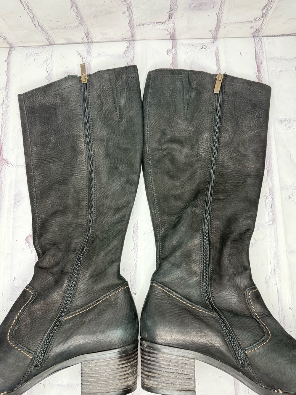 Paul Green Kendra Knee High Riding Boots Sz 7.5 Black Leather Equestrian Renfair - Picture 9 of 13